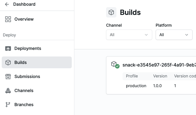 Build screenshot